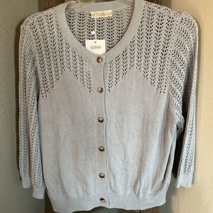 New with tags Women's Gray cardigan Sweater size xl